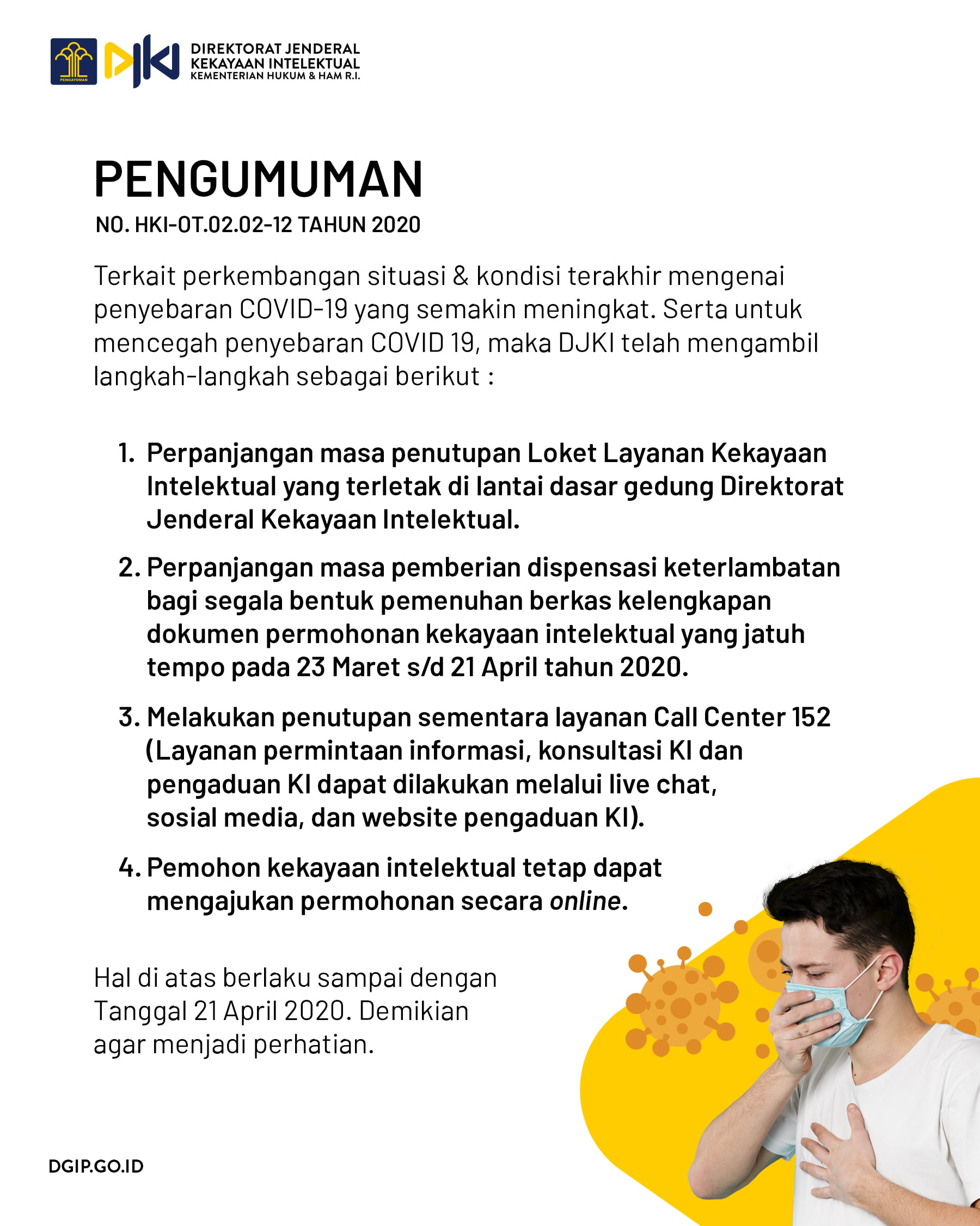 Pengumuman Pelayanan saat Pandemi covid 19