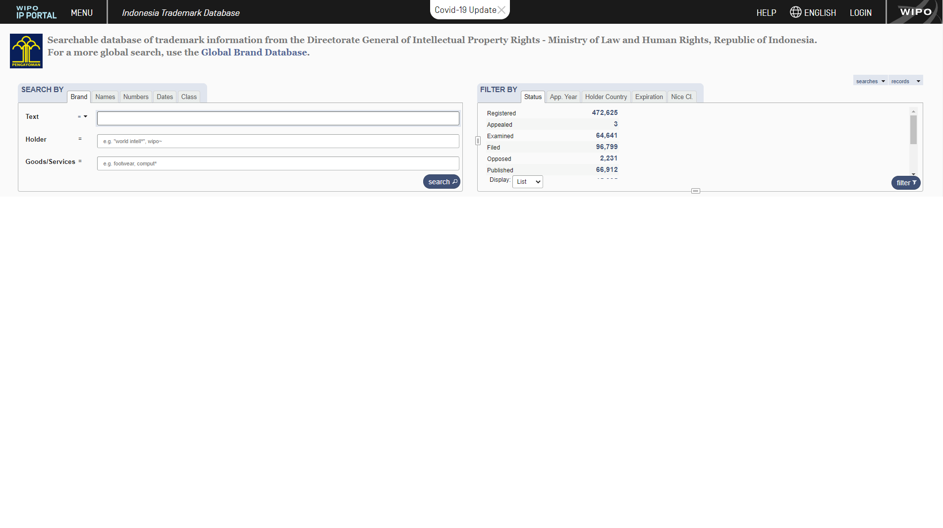 Penelusuran Merek dengan Database WIPO